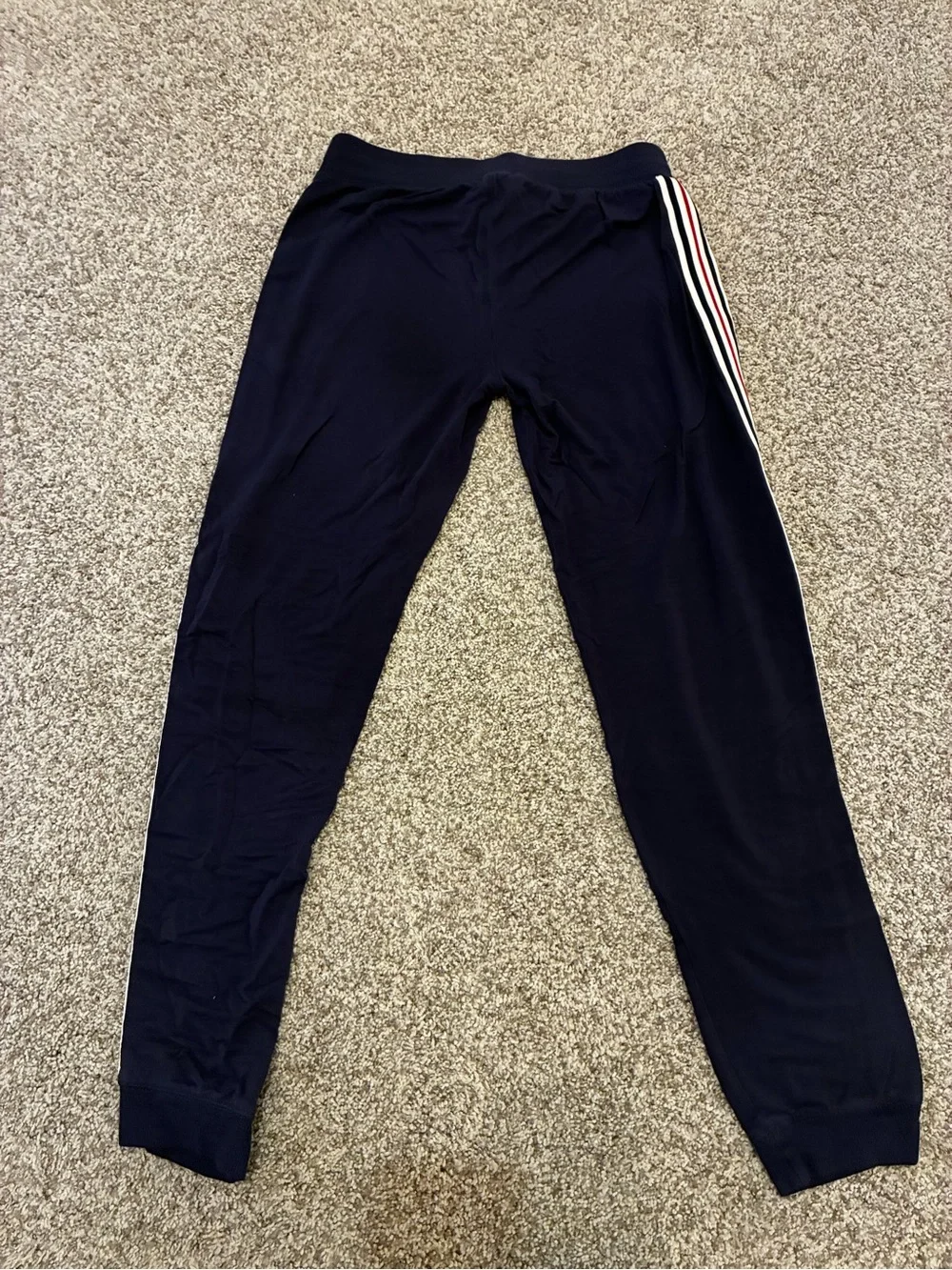 PJ Salvage Navy Hooded Track Jacket & Striped Joggers Lounge Set (XS/S)